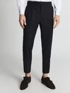 Reiss Charcoal Fenchurch Pinstripe Wool Flannel Trousers