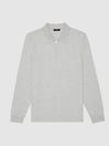 Reiss Soft Grey Ashdown Golf Half Zip Polo Shirt