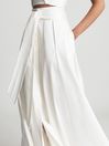 Reiss White Gigi Gather Detailed Maxi Skirt