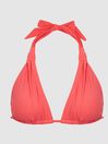 Reiss Coral Annabella Knot Detail Triangle Bikini Top