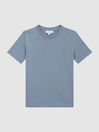 Reiss Ashley Blue Bless Junior Crew Neck Cotton T-Shirt