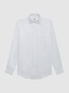 Reiss White Remote Cotton Satin Slim Fit Shirt