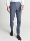 Reiss Airforce Blue Bold Slim Fit Wool Trousers