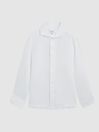 Reiss White Ruban Long Sleeve Linen Shirt