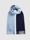 Reiss Navy Picton Woven Cashmere Blend Scarf