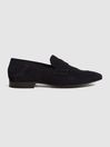 Reiss Navy Summer Glove Suede Penny Loafers