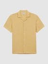Reiss Lemon Max Linen Blend Cuban Collar Shirt