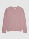 Reiss Dust Pink Alistar Oversized Garment Dye Sweatshirt