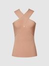 Reiss Pink Lily Knitted Halterneck Cami Vest Top