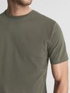 Reiss Light Sage Melrose Garment Dye Crew Neck T-shirt