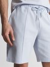 Reiss Soft Blue Norton Textured Drawstring Jersey Shorts
