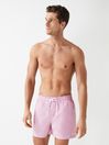 Reiss Soft Pink Wave Plain Drawstring Swim Shorts