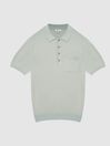 Reiss Sage Ralphy Buttoned Linen Polo Shirt