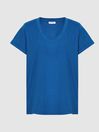 Reiss Ocean Luana Cotton-jersey V-neck T-shirt