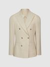 Reiss Stone Venture Double Breasted Prince Of Wales Check Blazer