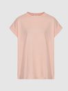 Reiss Peach Tereza Cotton Jersey T-Shirt
