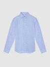 Reiss Lilac Ruban Linen Regular Fit Shirt