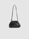 Reiss Black Ellena Soft Nappa Leather Small Bag