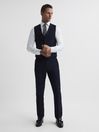 Reiss Navy Modern Fit Travel Trousers