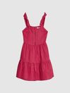 Reiss Magenta Rosie Junior Tie Shoulder Mini Dress