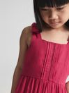 Reiss Magenta Rosie Junior Tie Shoulder Mini Dress