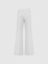 Reiss White Good American Good Waist Palazzo Jeans