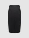 Reiss Black Haisley Tailored Pencil Skirt