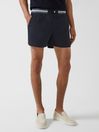 Reiss Navy Sunseeker - Che Contrast Waistband Swim Shorts