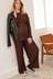 Chocolate Brown Maternity Plisse Co-ord Top