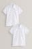 White Regular Fit 2 Pack Short Sleeve School Shirts (3-17yrs)