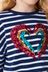 Navy Stripe Sequin Heart Long Sleeve T-Shirt (3-16yrs)