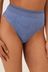 Blue/White High Rise High Leg Lace Knickers 2 Pack