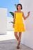 Yellow Mini Tiered Cami Summer Dress