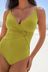 Lime Green High Shine Ruched Tummy Control Wrap Swimsuit