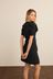 Black Short Sleeve V-Neck Wrap Mini highwaist Dress