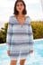 Blue Stripe Crochet Knitted Beach Cover-Up Dress