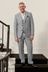 Mid Grey Tailored Fit Wool Blend Check Suit Jacket