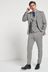 Grey Slim Fit Slim Fit Trimmed Herringbone Suit: layering Trousers