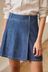 Rinse Blue Pleated Denim Mini Skirt