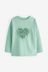 Mint Green Sequin Heart Long Sleeve T-Shirt (3-16yrs)