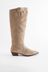 Mink Brown Forever Comfort® Stitched Detail Western Boots