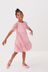 Pink Sparkle Mesh Short Sleeve Tiered Party Dress Soft (3-16yrs)