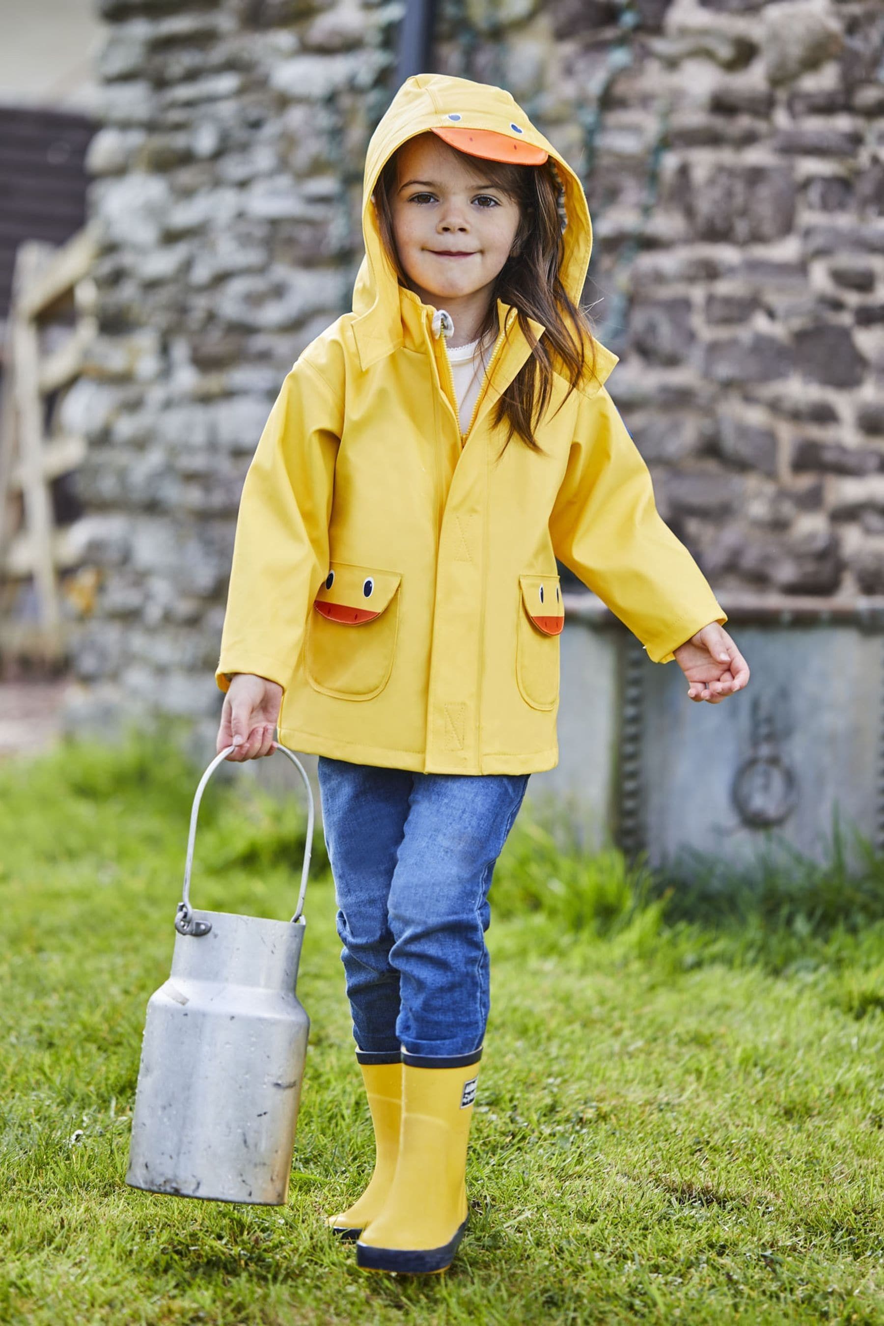 Duck raincoat and cheap boots for toddlers