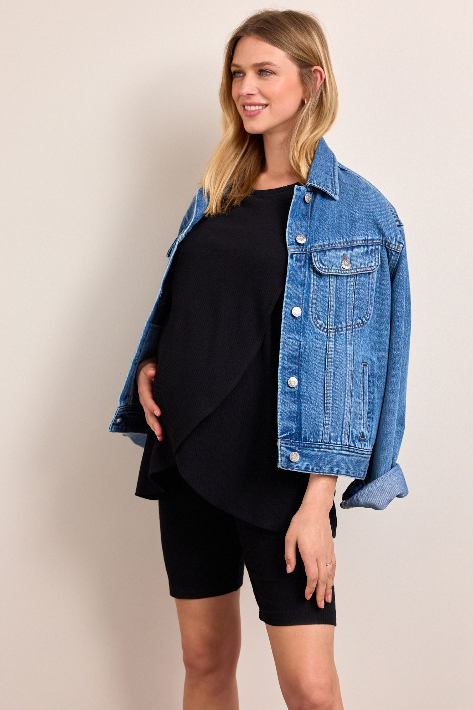 Buy Black Maternity Ribbed Cycling Shorts from the Next UK online shop