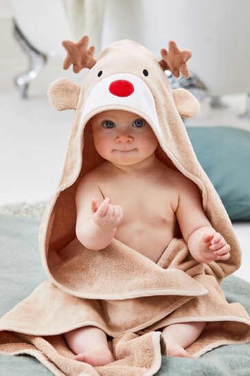 JoJo Maman Bébé Reindeer Character Hooded Towel