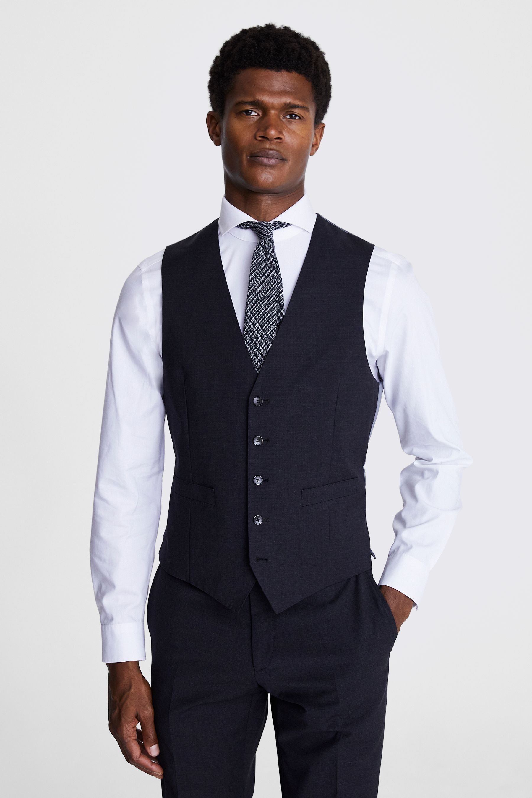 Buy MOSS Performance Charcoal Grey Tailored Fit Suit Waistcoat