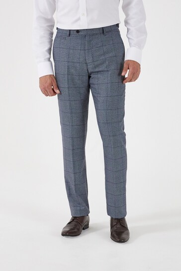 Buy Skopes Reece Blue Check Tailored Fit Suit Trousers from the Next UK ...