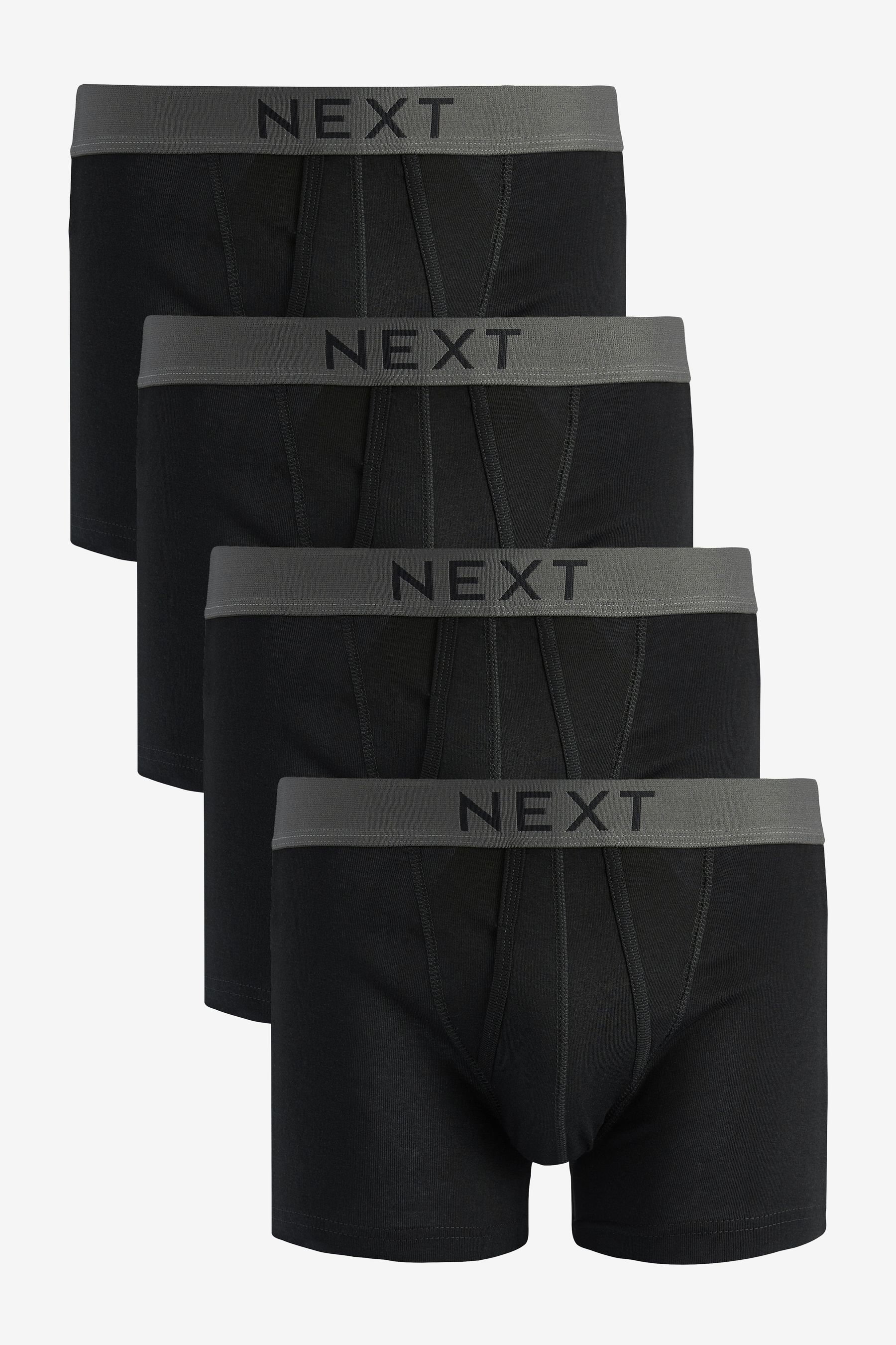 Buy Black 4 pack A-Front Pure Cotton Boxers from the Next UK online shop