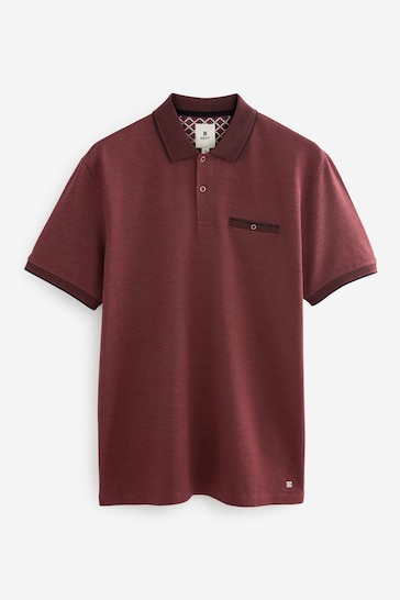 Burgundy Red Tipped Regular Fit Polo Shirt