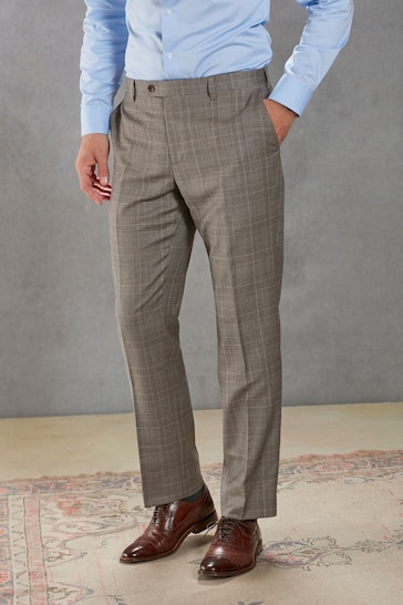 Neutral Signature British Fabric Check Suit: Trousers